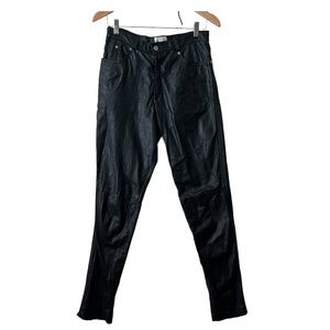Vintage 80’s style  Black Leather Pants (High Waist Skinny) size 27 / small